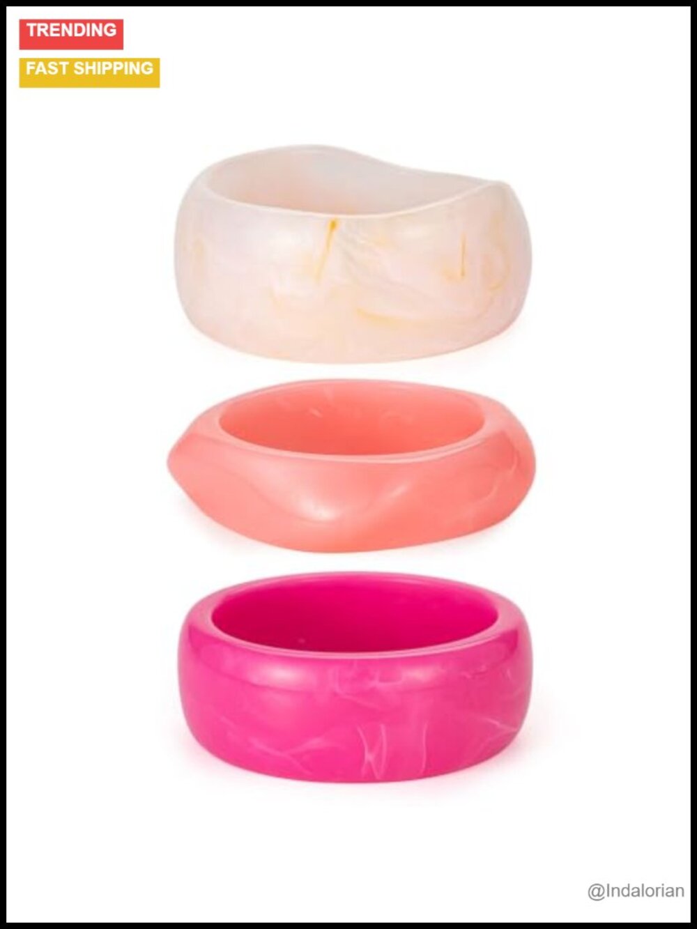 Chunky Acrylic Resin Bangle Bracelet Set Stackable Statement Jewelry Gift